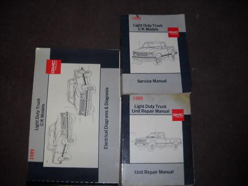 1989 gmc ck c/k truck service shop repair manual set