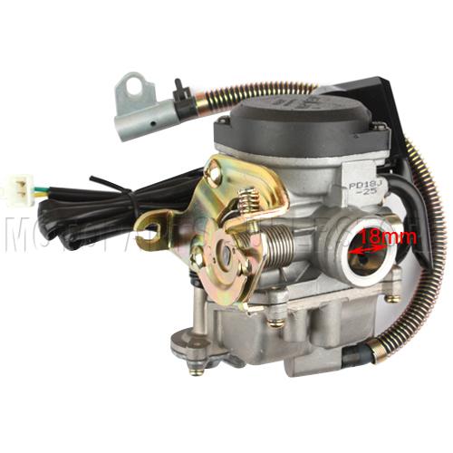 New 18mm carburetor w/electric choke for gy6 50cc jonway roketa mopeds scooters