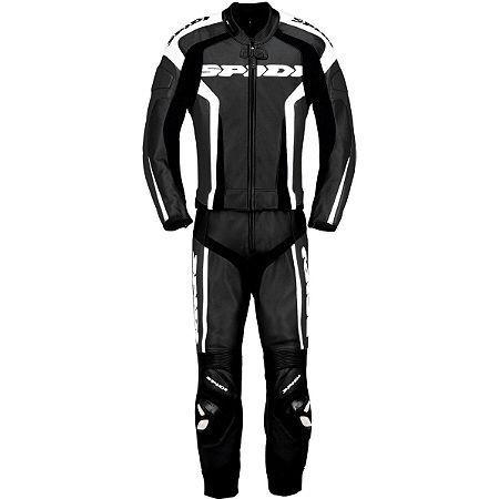 New spidi rr touring adult leather suit 1-piece, black/white, eur56/us46