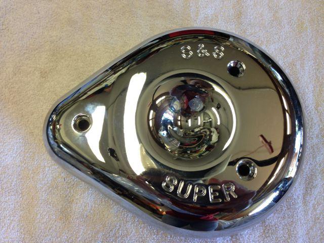 Harley s&s super b (big twin) or e, g (buell)- chrome air cleaner cover #17-0078