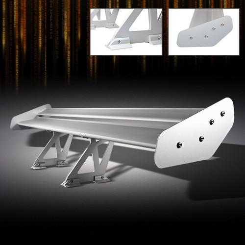 Light weight 52" type v spec jdm silver aluminum gt wing spoiler w/screw+stand