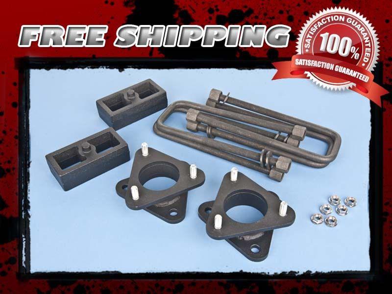 Steel lift kit front 2.5" rear cast 2.5" coil spacer block u-bolt 2wd 4x2 6-lug