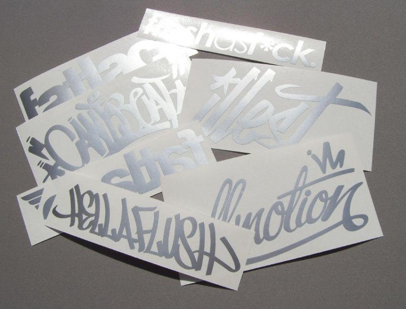 Fatlace illest hellaflush fresh illmo stickers decals 6 inchs 7 pcs.silver*jdm3d