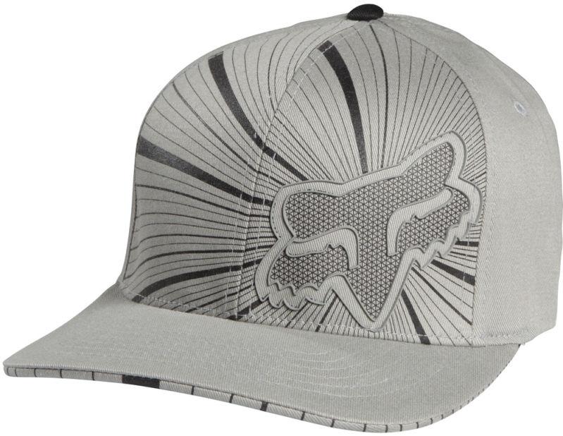 Fox indicator grey fitted flexfit medium profile hat cap hats mx 2014 black