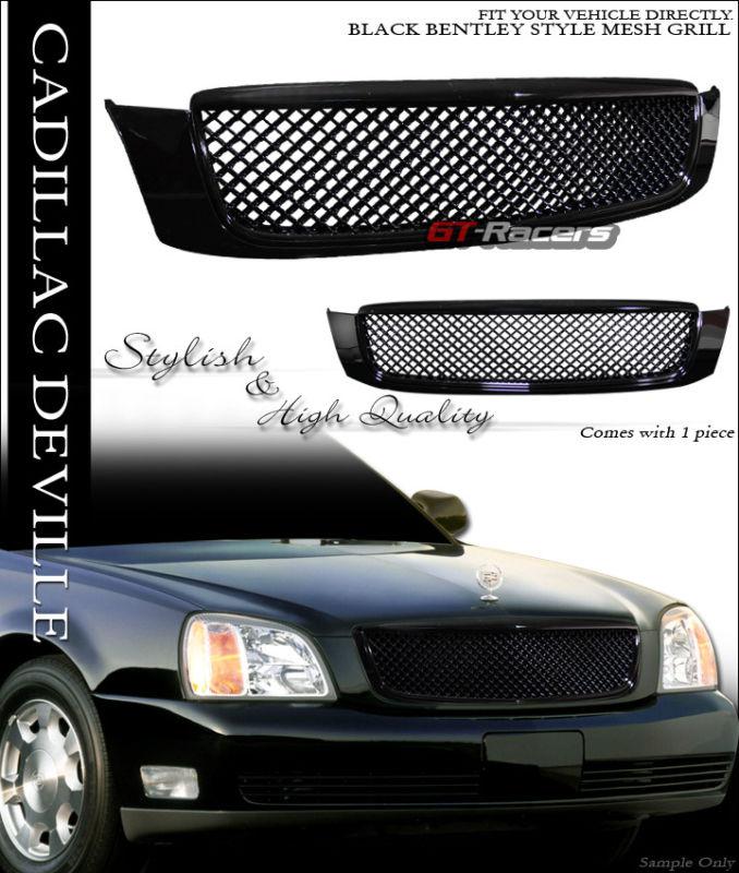 Black luxury mesh front hood bumper grill grille abs 2000-2005 cadillac deville