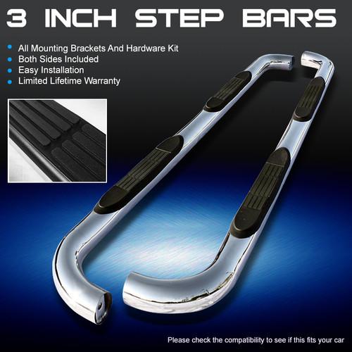 99-13 silverado sierra pickup ext. cab 3" stainless steel side step nerf bars