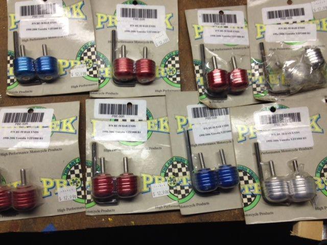 Part lot: bar end sliders, bolt kits, spools, foot pegs gsxr 1000 r1 r6 cbr 600