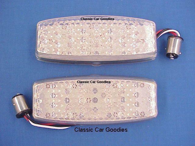 1948 chevy 39 led tail light inserts (2) clear lens new