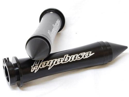 Hand grips bar ends sliders logo etched black grip for suzuki gsxr 1300 hayabusa