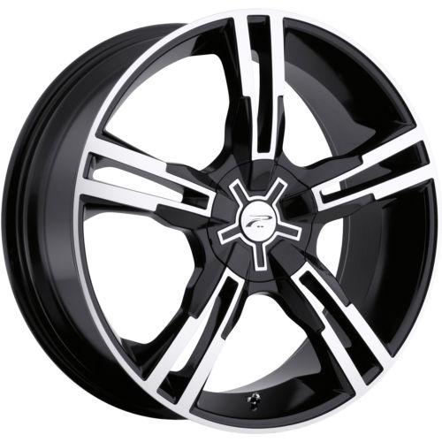 18x8 black platinum saber (292) wheels 5x112 5x4.5 +42 ford probe escape taurus