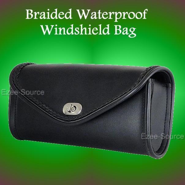 10" x 5" motorcycle waterproof braided windshield tool bag for harley - dv74