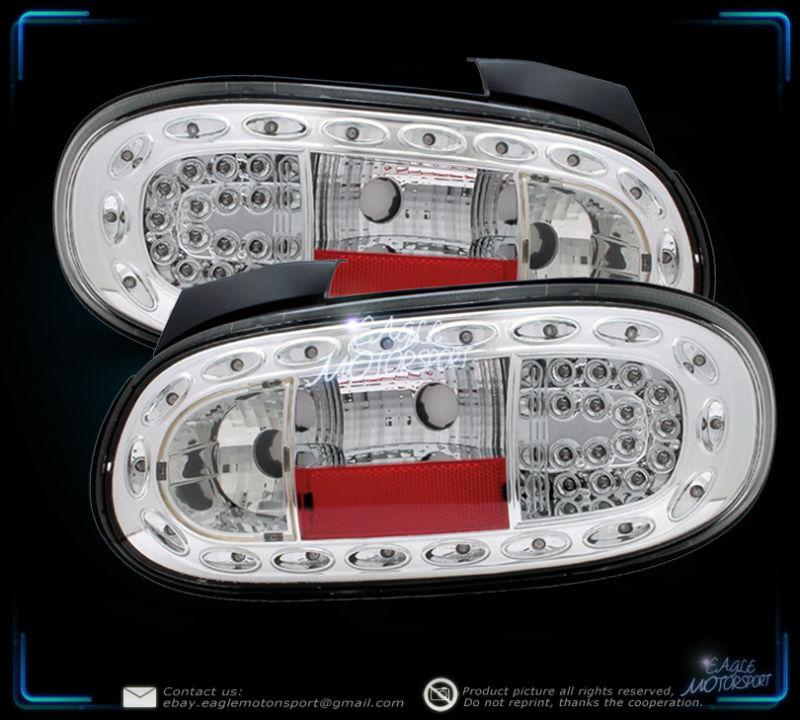 1999-2005 mazda miata/mx-5 led chroem clear tail lights rear lamps assembly