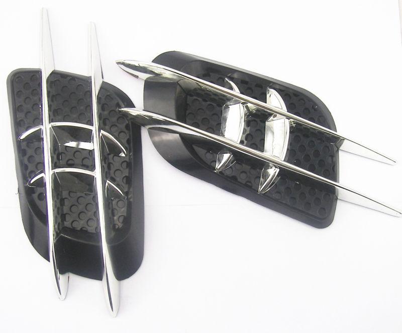 2 pcs chrome car suv side mesh vent fender decoration sticker for jeep chrysler