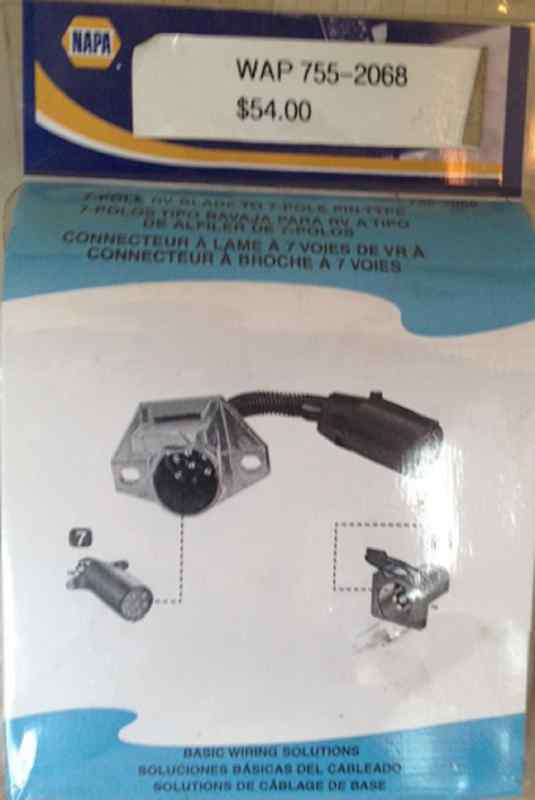 Napa 7 pole rv blade to 7 pole pin type trailer connector