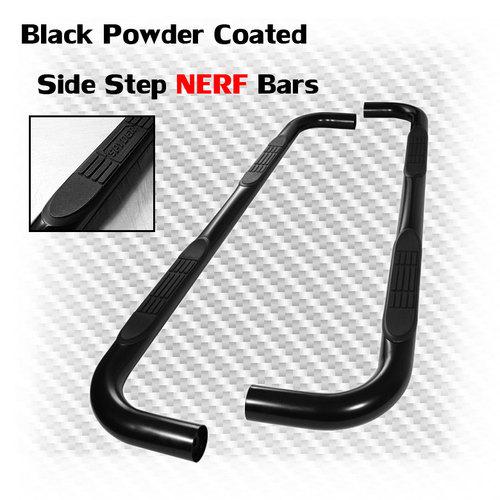 00-13 chevy tahoe 4dr black coated 3" side step nerf bar rail running board pair