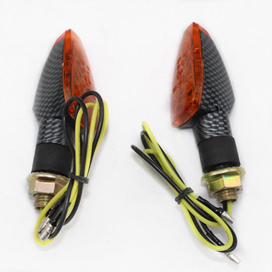 Carbon amber led turn signal indicator for honda street sport bike supermotor