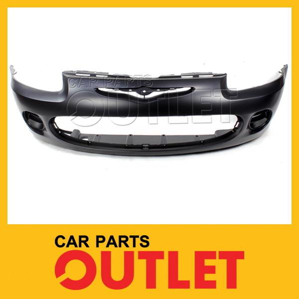 01-03 chrysler sebring 4dr sedan front bumper cover primered plastic w/o fog