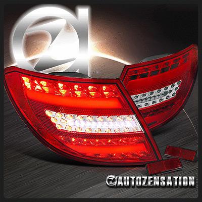 08-11 benz w204 c-class c230/300/350 red/clear led rear tail brake lights