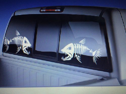 Skeleton fish (2)stickers/decals/fishing,bone fish, fish,skull, boat, kayak