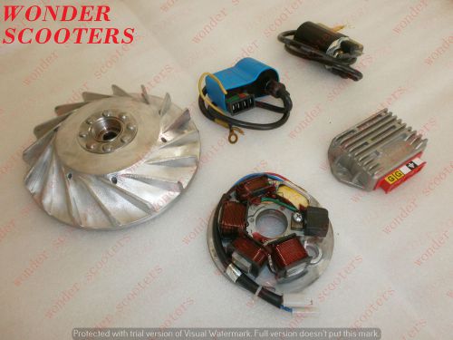 Vespa px p series flywheel+stator plate+regulator+htcoil+ignitor new ws-1105