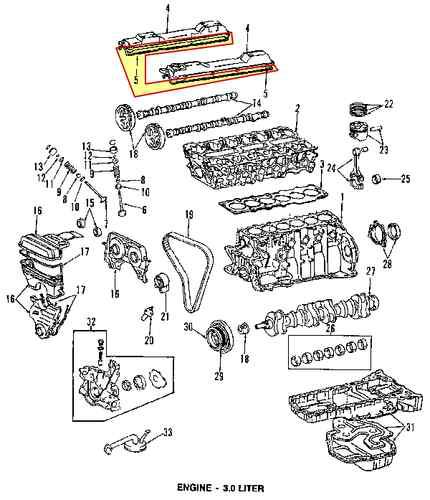 Lexus 1121346030 genuine oem factory original valve cover gasket