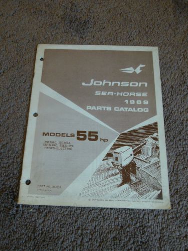 1969 johnson sea horse outboard parts catalog manual 55 hp hydro-electric dealer