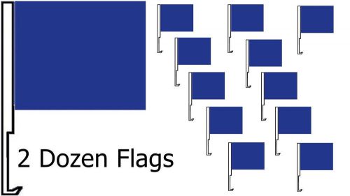 Car dealer supplies 24 car window clip on flags solid dark blue banner