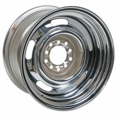 Summit racing 57 series chrome rally wheel 15"x8" 5x4.75" bc