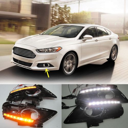 2 white led daytime day fog lights drl run lamp for ford fusion mondeo 2013-2016