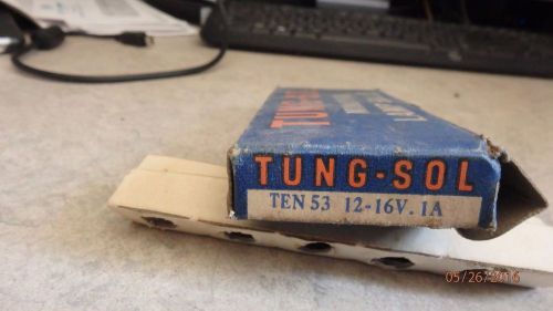 4 nos tung-sol auto lamps 12v-16v  lamp bulbs #53, in a nice vintage  box