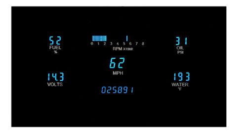 Dakota digital dash universal 5 gauge cluster instrument system vfd3-1007