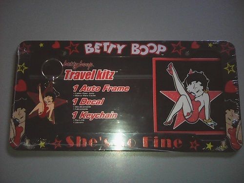 Chroma betty boop she&#039;s so fine travel kitz auto frame-decal-keychain set