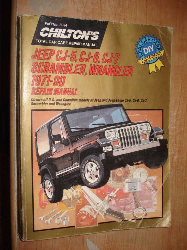 1971-1990 jeep wrangler service manual shop book haynes repair cj 5 6 7 scramble