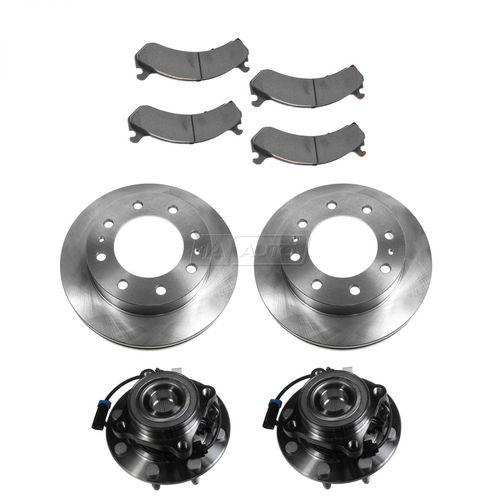 Wheel hub ceramic brake pad rotor kit front for 01-07 chevy silverado gmc sierra