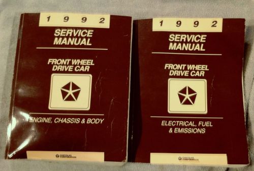 1992 92 chrysler front wheel drive car oem factory service repair manual set