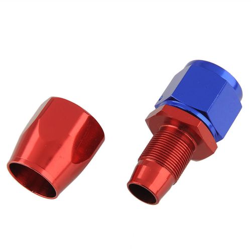 New an10 swivel oil line hose end fittings adaptor straight blue+red aluminum