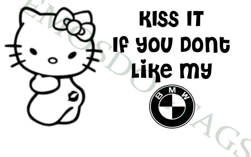 Hello kitty bmw  decal bmw car decal funny hello kitty car window sticker