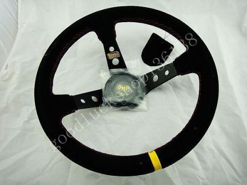 350mm suede deep dish steering wheel for corsica style 14 inch red stitch x11
