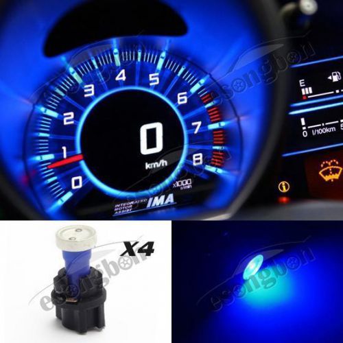 4pcs blue pc74 t5 instrument dash cob led light bulbs with sockets for toyota