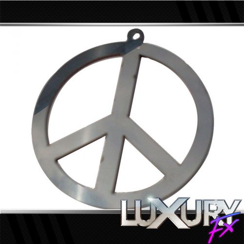 2pc. luxury fx stainless steel peace symbol emblem