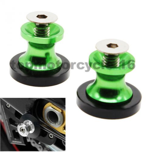 Green 6mm cnc swingarm sliders spools aprilia rsv tuono racing rsv tuono 2004