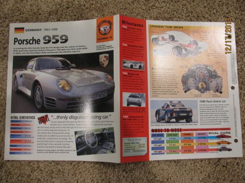 ★★ porsche 959 - collector brochure specs info 1987 - 1988 ★★