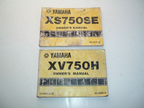 1977  yamaha xs750 &amp; 1980xv750 motorcycle owners manual&#039;s original