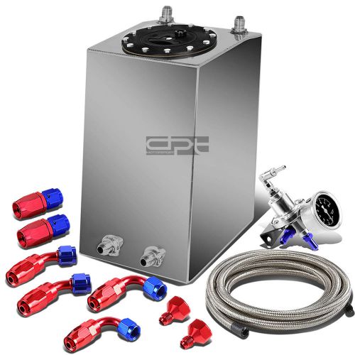 3 gallon lightweight aluminum fuel tank+cap+steel line kit+pressure regulator