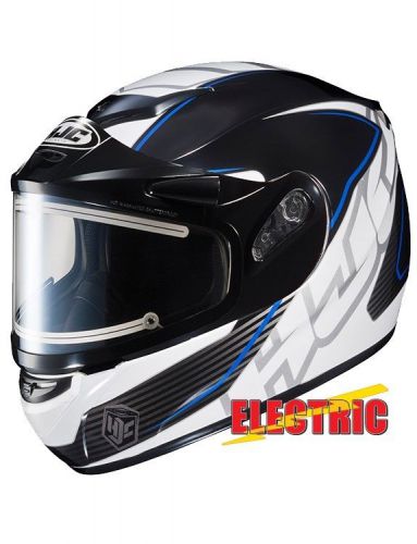 Hjc cs-r2 injector snow helmet w/electric shield blue/white/black