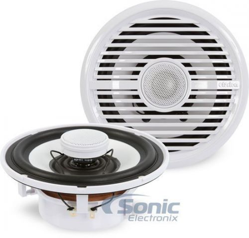 Clarion cmg1622r 200w 6.5&#034; white 2-way marine grade coaxial boat stereo speakers