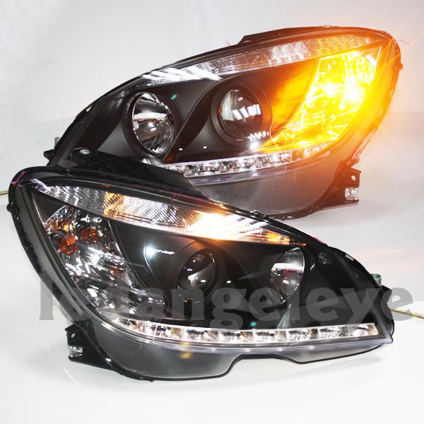 For mercedes-benz w204 c180 c200 c260 led head light 2007-2011 year black color