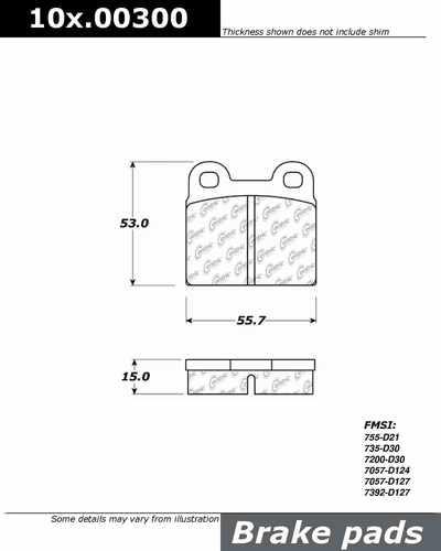 Centric 105.00300 brake pad or shoe, rear-posi-quiet ceramic w/shims-preferred