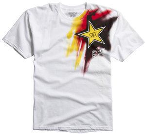 Fox racing rockstar faded mens short sleeve t-shirt white/red/yellow