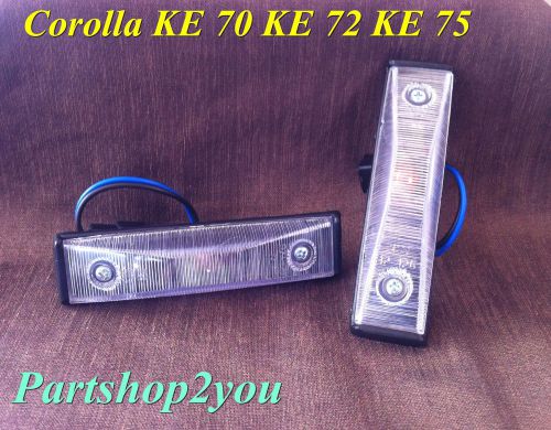 Turn signal fender lamp clear white lens toyota corolla ke 70 ke 72 ke 75 te 71